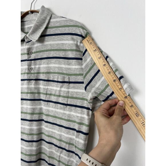 Patagonia Men’s Small Polo Shirt Striped Collar Gray Casual Hiking Outdoor - Picture 5 of 8